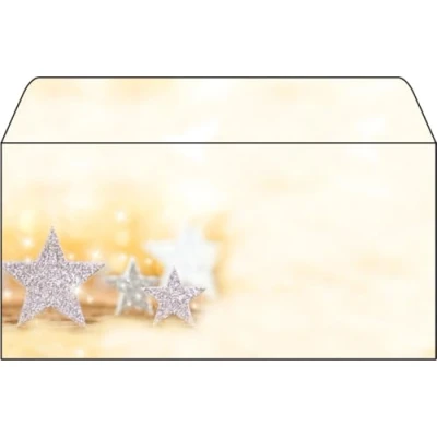 Image de SIGEL Du035 Enveloppes Motif Étoiles de Noël Beige, Format Dl (11 X 22 cm), 50 Pièces