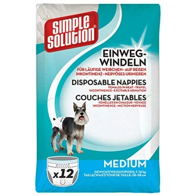 Image de Simple Solution Couches Jetables Pour Chiens Taille Moyenne 12 Pièces