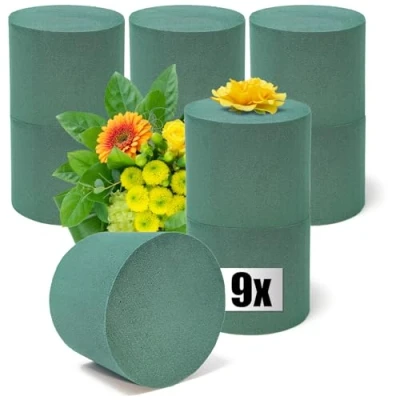 Image de com four® 6X Mousse Florale pour compositions Florales Pots de Fleurs éponge (6 pièces Cylindre Grand)