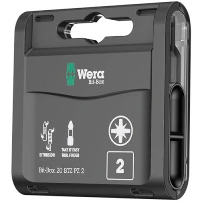 Image de Wera 05057761001 Bit Box 20 BTZ PZ 2 Boîte d’embouts, Noir, Set de Pièces