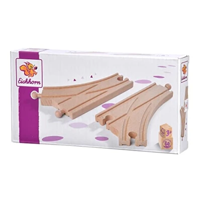 Image de Eichhorn Rail 100006401 Set de 2 pièces en Bois hêtre certifié FSC, Compatible avec d&#039;autres systèmes ferroviaires