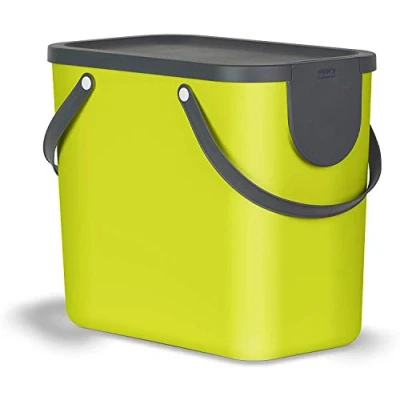 Image de Rotho Albula Système de séparation des déchets 25l pour la cuisine, Plastique (PP) sans BPA, vert/anthracite, (40.0 x 23.5 34.0 cm)