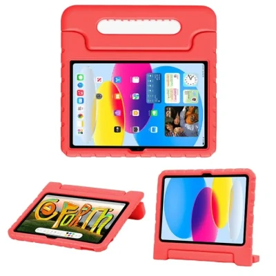 Image de imoshion Coque kidsproof avec poignée pour iPad 10 (2022) 10.9 pouces Rouge Neuf