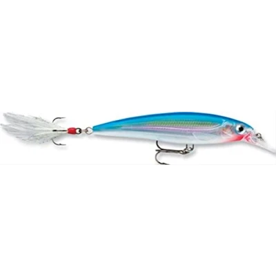 Image de Rapala Leurre de Pêche X Rap Matériel d&#039;Eau Douce avec Profil 3D, Teaser Plumes et Brill Profondeur Nage 1.2 1.8m 10cm / 13g Fabriqué en Estonie Silver Blue