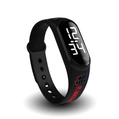 Image de FIT &amp; FUN montre numérique avec bracelet sous licence FC Barcelone Résistant à l&#039;eau, calendrier, produit officiel @FC