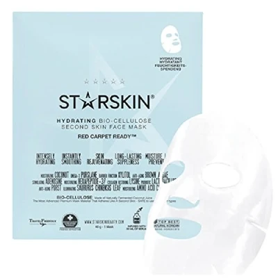 Image de STARSKIN Red Carpet Ready Hydrating Coconut Bio Cellulose Second skin Face Mask, Restore dewy radiance to dry, dull and dehydrated
