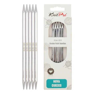 Image de KnitPro 15 cm x 6 mm Nova Cubics Aiguilles à Double Pointe en Laiton Brillant