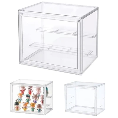 Image de Dasellfa Vitrine en acrylique de collection avec porte Pour minifigurines, petites figurines, figurines d&#039;action, jouets, voitures miniatures, à collectionner (27 x 18 22 cm)