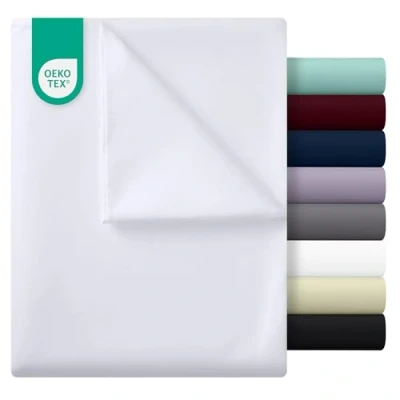 Image de Utopia Bedding Drap Plat 2 Personnes 225x255 cm Microfibre brossée Douce Blanc