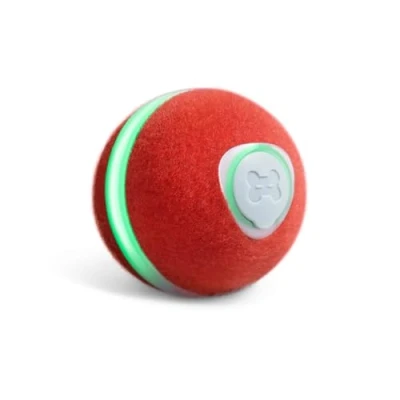 Image de Cheerble Mini Balle 2.0 à roulettes Interactive Intelligente et Automatique pour Chat 3 Modes de Jeu Jouet Rechargeable par USB Intelligent électrique (Rouge)