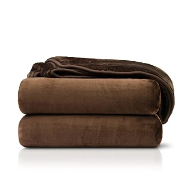 Image de Amago Couverture Extra Douce, Sensation Cachemire, 220 x 240 cm Chocolat