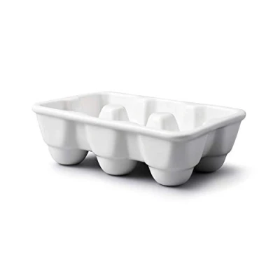 Image de WM Bartleet &amp; ‿Sons 1750 Boîte de Rangement en Porcelaine 6 œufs pour réfrigérateur ou Plan Travail Cuisine Blanc