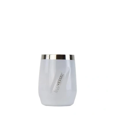 Image de EcoVessel PORT 296ml gobelet chaud ou froid en acier inoxydable à triple isolation, blanc perle