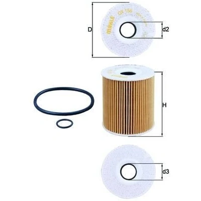 Image de MAHLE ORIGINAL OX 156D1 Filtre à huile Cartouche filtrante OPEL: Omega B Berline, Caravan
