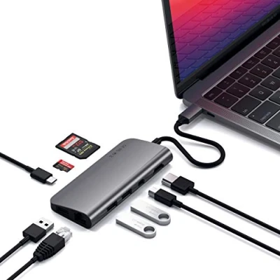 Image de Adaptateur Satechi Type USB C vers Multimedia Gris sidéral ST TCMM8PAM