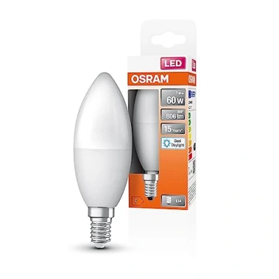 Image de OSRAM LED Star Classic B60 lampe pour la base E14, forme de bougie, look Matt, 806 lumens, lumière du jour (6500k), remplacement des ampoules 60W conventionnelles, non dimmables, 1 pack