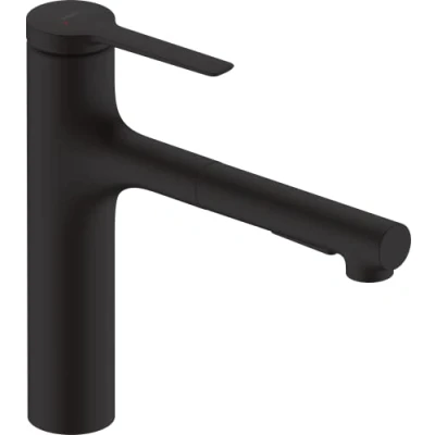 Image de hansgrohe Zesis M33 Mitigeur de cuisine avec douchette extractible, 2 jet, Robinet hauteur sous bec 160 mm, Robinetterie pivotant et extensible, Noir mat