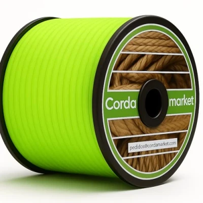 Image de Cordamarket 8mm Élastique Mixte, Vert Fluo, 50mts