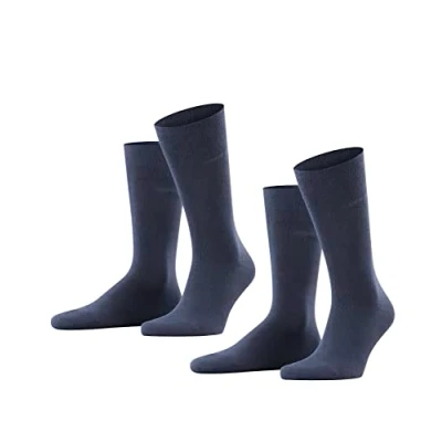 Image de ESPRIT Basic Uni 2 Pack M SO coton unies lot de paires, Chaussettes Homme, Bleu (Marine 6120), 39 42