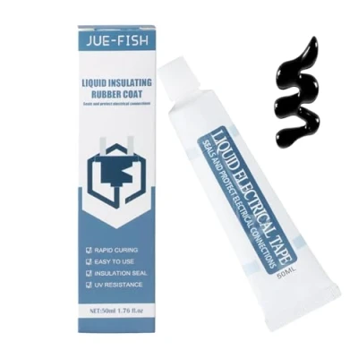 Image de Joyan Ruban Isolant Liquide, 50 ML, Colle Haute Temperature, Isolation Étanche et Rapide, Convient aux Câbles, pour L&#039;IntéRieur L&#039;ExtéRieur (noir)