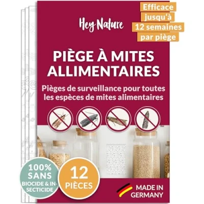 Image de Hey Nature® Piège à Mites Alimentaires, 4 pièces, Anti Alimentaires sans Insecticide, Effet d&#039;attraction Maximal pour détecter l&#039;infestation, de Surveillance mite Alimentaire