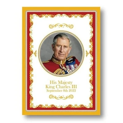 Image de Lesser &amp; Pavey King Charles III LP18226 Aimant de couronnement 8 cm x 6 Rouge/blanc/doré
