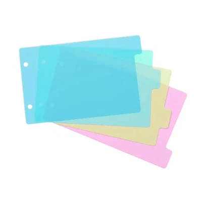Image de VIQUEL Jeu de 4 intercalaires Format A5 Pour classeur à fiches 2 anneaux Rainbow Pastel