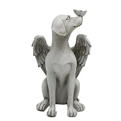 Image de Dnoifne statue commémorative en forme d&#039;ange pour chien, pierres commémoratives cadeau commémoratif marqueur de tombe animaux compagnie, hommage