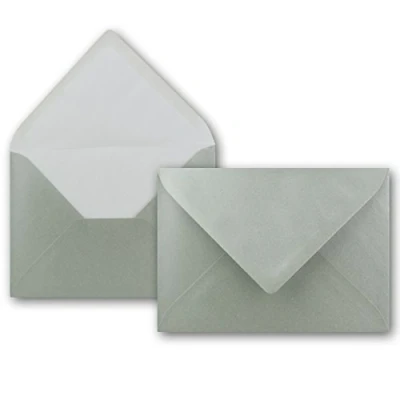 Image de 25x enveloppes C6 couleur: argent métallisé 11,4 x 16,2 cm fermeture: gommée pour papier A4, A5, A6 et invitations, salutations lettres FarbenFroh by GUSTAV NEUSER