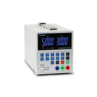 Image de PeakTech 6070 Alimentation de Laboratoire DC 0 30V / 5A, Stabilisée à Découpage, Protection contre les Surcharges et Courts Circuits, Refroidissement Passif