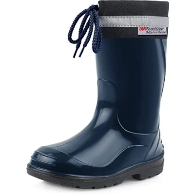 Image de Ladeheid Bottes de Pluie Mixte Enfant en Caoutchouc Resistantes à l&#039;eau pour Fille et Garçon Chaussures Imperméables LA 972 (Bleu Foncé/Noir, 26 EU)