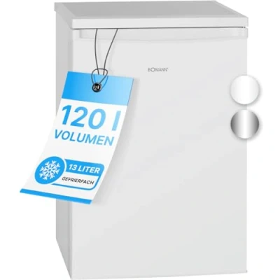 Image de Bomann Réfrigérateur avec petit congélateur 120L blanc KS2184 1 blanc, Capacité utile : 120 litres, Réglage de la température en continu, Charnière porte à droite, interchangeable, Pieds réglables