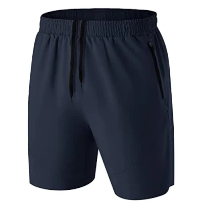 Image de Homme Short Course à Pied Léger Sport Shorts Séchage Rapide avec Poche Zippé(Marin,EU M/US S)