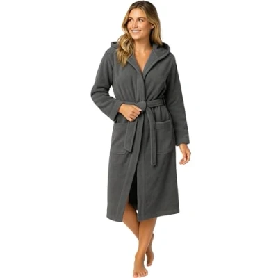 Image de Morgenstern Peignoir de Bain Femme 100% Coton Capuche XL Gris foncé