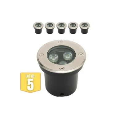 Image de Lot de 5 Spots LED encastrables étanches 3W 300lm 4000K IP67
