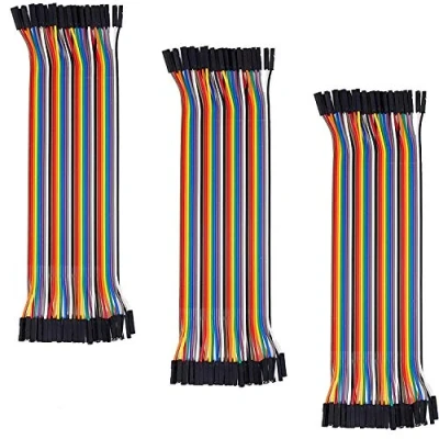 Image de AZDelivery 3 x Jumper Wire Cavalier Câble F2F pour Microcontrôleur Breadboard en 1 Multicolore Fil compatible avec Arduino et Raspberry Pi incluant un E Book!