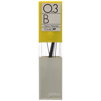 Image de Tombow EX 03P B Boîte de 12 Recharges pour Porte mine pointe 0,3mm, dureté