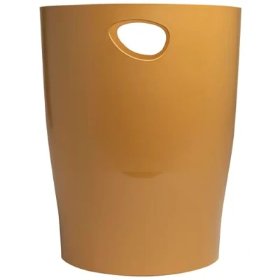 Image de Exacompta Réf. 45329D 1 corbeille à papier avec poignées ECOBIN NeoDeco Volume 15 litres Dimensions 26,3 x 33,5 cm Pour bureau ou maison Couleur Or cuivré