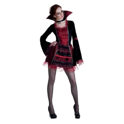 Image de Boland Costume adulte Vampire Impératrice, robe avec col, Dame Vampire, Femme Araignée, Carnaval, Halloween, Fête à thème, Horreur