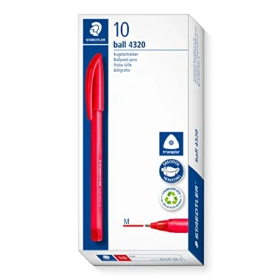 Image de STAEDTLER Ball 4320F Stylo Bille Triangulaire Pointe Moyenne 1 mm Rouge 4320 M 2