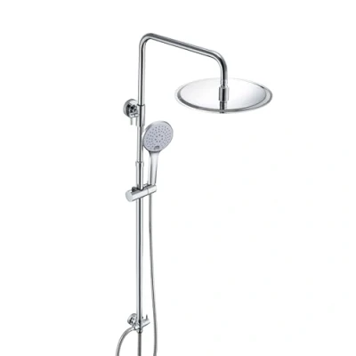 Image de JOHO Colonne de Douche Complet sans Robinetterie Hauteur Réglable Système Pluie Salle bain Mitigeur en Acier Inoxy 304 Kit avec Tête Rond D30cm