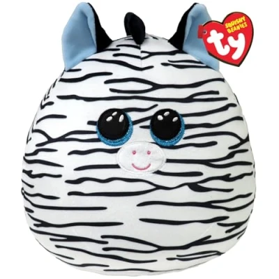 Image de Ty Xander Zebra Squish a Boo 25,4 cm Beanies à presser pour enfants, bébé Peluche douce collectionner