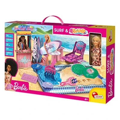 Image de Lisciani BARBIE Surf &amp; Sand Kit Créatif avec Sable Cinétique Développe la Motricité Fine et l&#039;Imagination Pour Enfants Dès 3 Ans Jeu Éducatif Ludique Fabriqué en Italie
