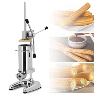 Image de Machine De Remplissage Manuelle Churros, CrèMe GeléE Churros Beignets, Acier Inoxydable Avec 5 Buses,3L