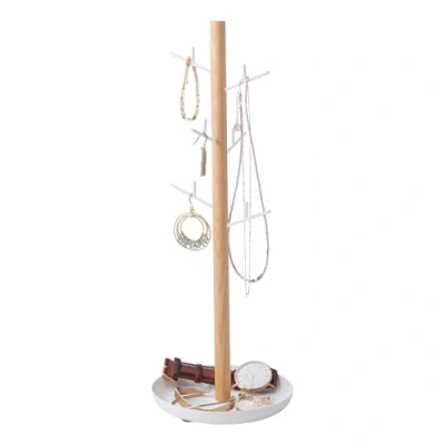 Image de Yamazaki Gerson 2310 Arbre à Bijoux 6 Branches, ABS/Acrylonitrile/Butadiène/Styrène, Blanc, 13 cm