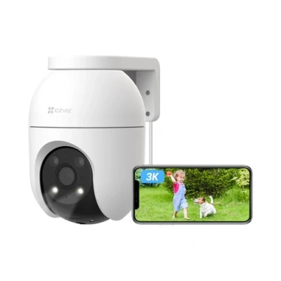 Image de EZVIZ C8c 5MP Camera Surveillance WiFi Extérieure à 360 avec Suivi Auto Zoom, Détection de Forme Humaine/Véhicule, Vision Nocturne en Couleur, Audio Bidirectionnel, IP65 Etanche, Défense Active