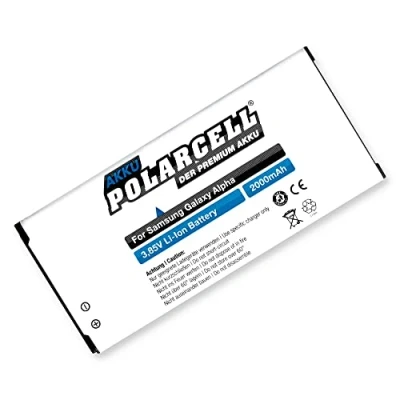 Image de Batterie Polarcell pour Samsung Galaxy Alpha/sm g850 F (2000 mAh/7,7wh) EB bg850bbe bg850bbc,