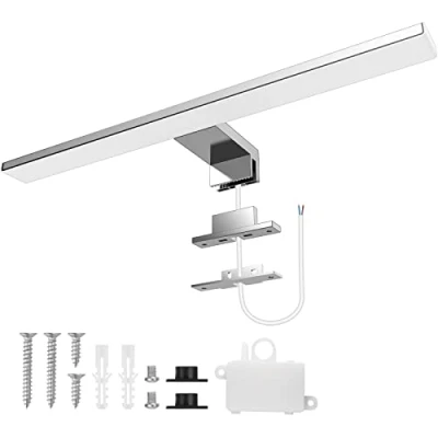 Image de Aourow Lampe Miroir Salle de Bain 10W,40CM 820LM Applique Bain,Blanc Froid 6500K IP44 Résistant à l&#039;eau Lumiere CLASSE II pas Scintillement