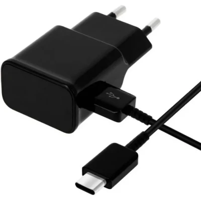 Image de Chargeur + Cable USB C pour Samsung S8 PLUS S9 Type 1 Metre Prise Murale Noir Phonillico®