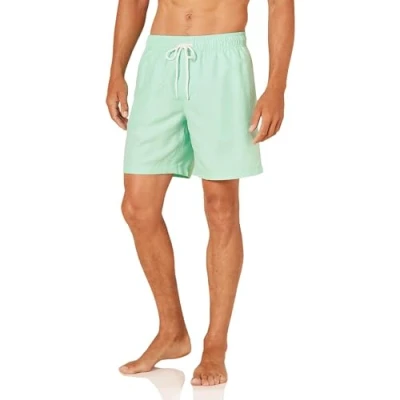 Image de Amazon Essentials Short de Bain à Séchage Rapide Entrejambe 18 cm couleurs abandonnées Homme, Vert Menthe, XS